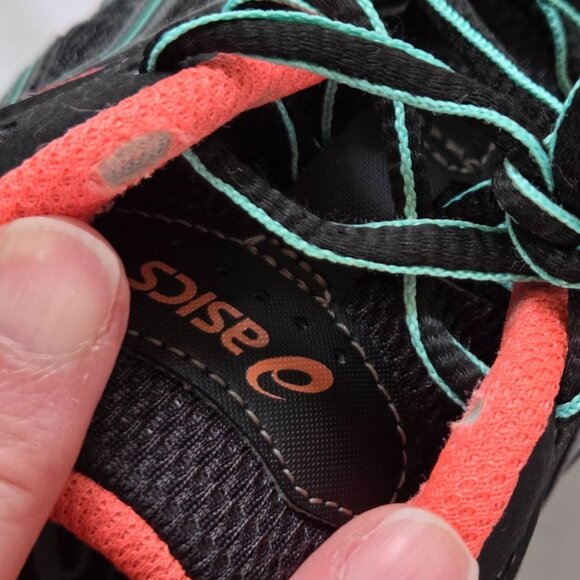 Asics Gel Venture 5 Sneakers Womens 6.5 Black Blue Orange Trail Running Shoes - Picture 11 of 12